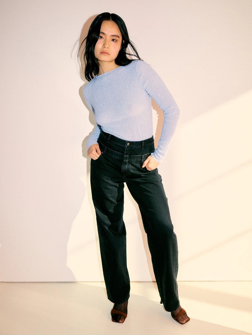 Tibi Sage Crinkle Lyocell Boatneck Shirt - Picture 6 of 9